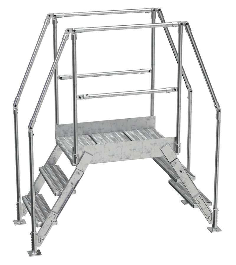 Crossover Ladder - 3 Step, 36" Platform - Aluminum - Vestil