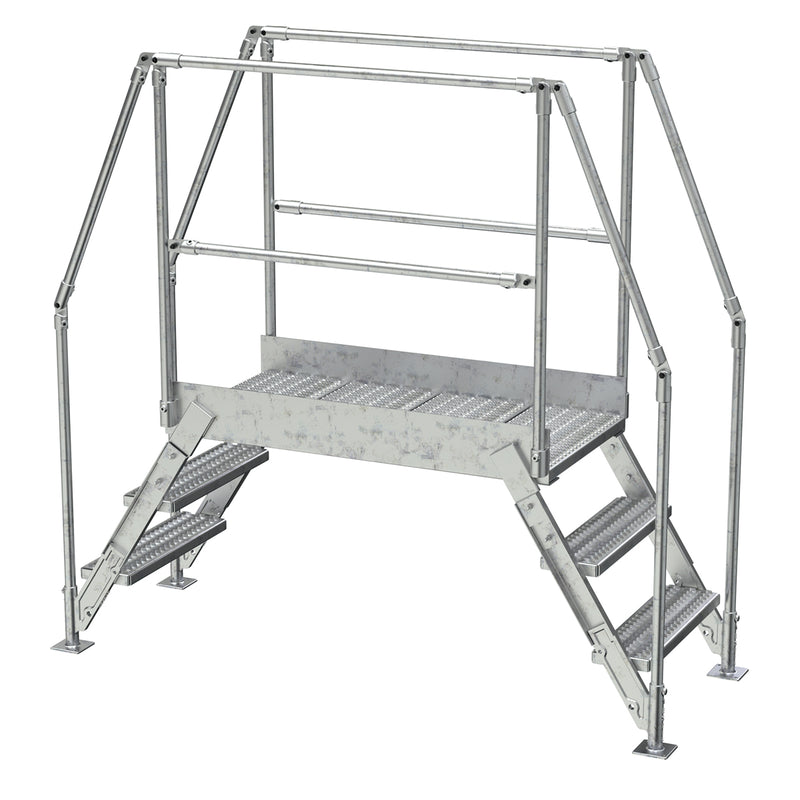 Crossover Ladder - 3 Step, 48" Platform - Aluminum - Vestil