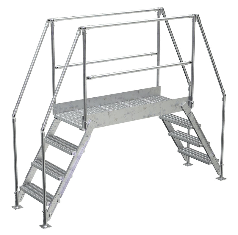 Crossover Ladder - 4 Step, 60" Platform - Aluminum - Vestil