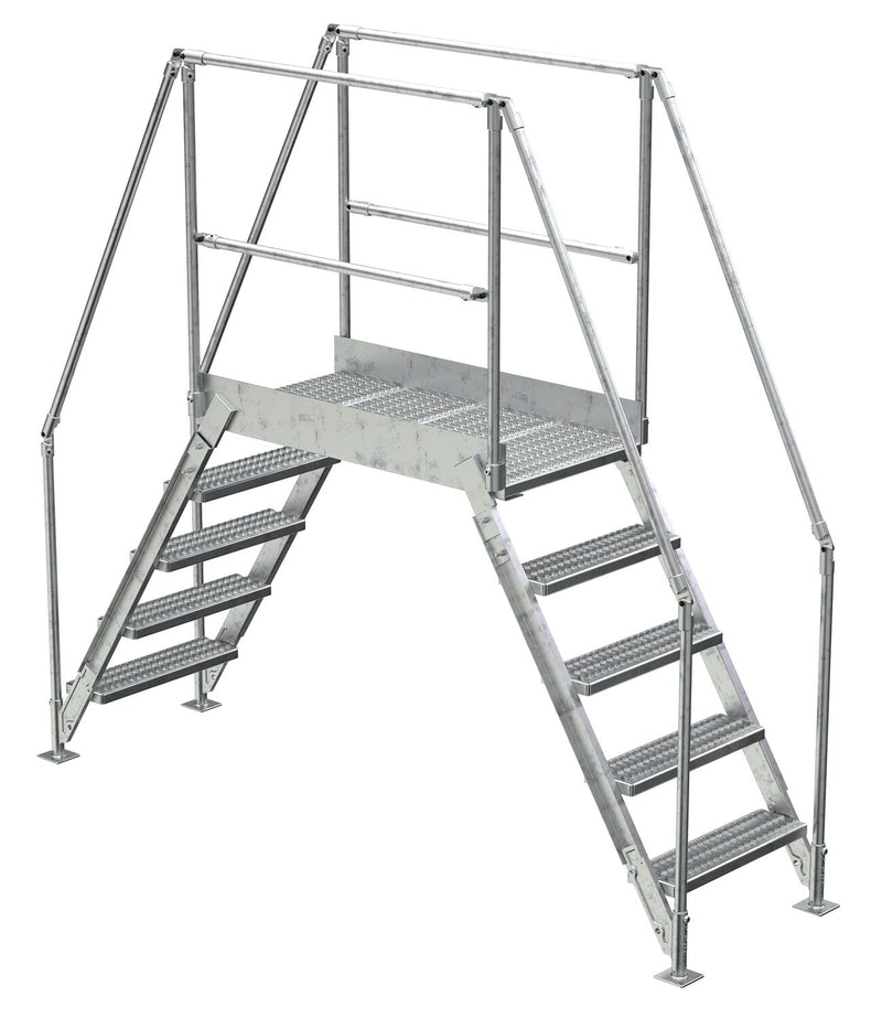 Crossover Ladder - 5 Step, 48" Platform - Aluminum - Vestil