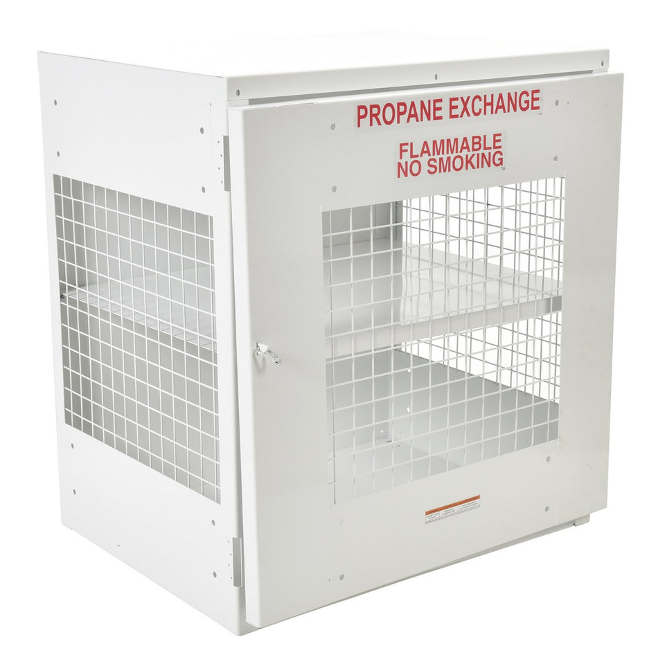 12 Cylinder Steel Propane Exchange Storage Cabinet with Mesh Door – CYL-EX-12-E – Vestil