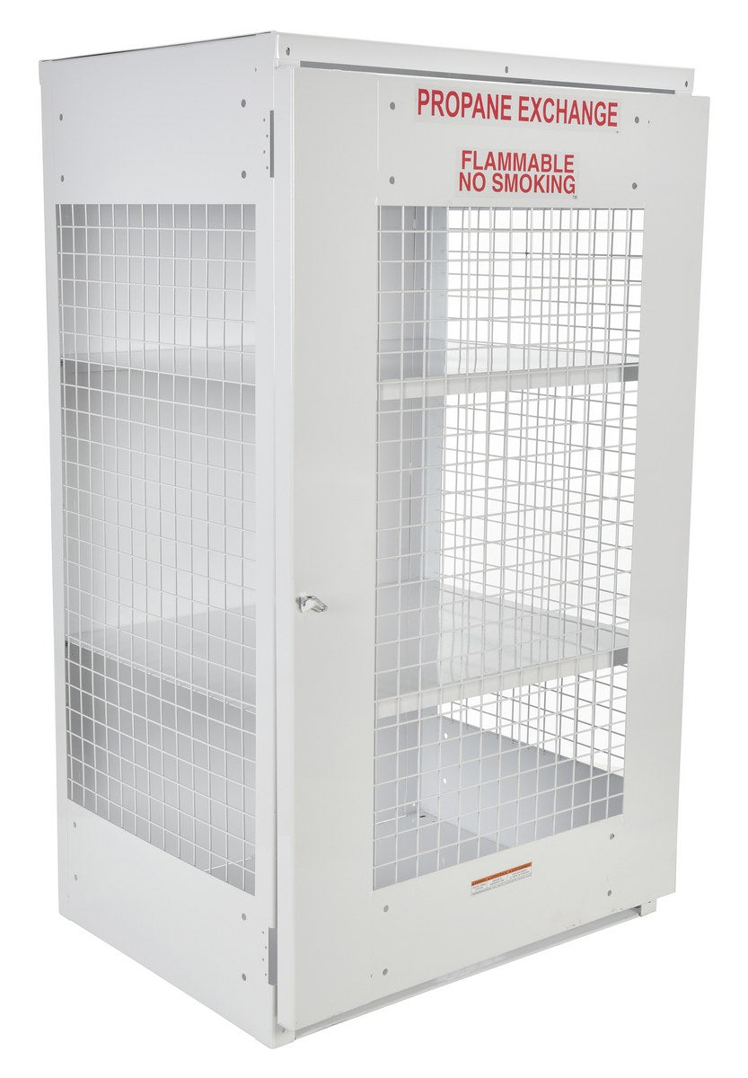 18 Cylinder Steel Propane Exchange Storage Cabinet with Mesh Door – CYL-EX-18-E – Vestil