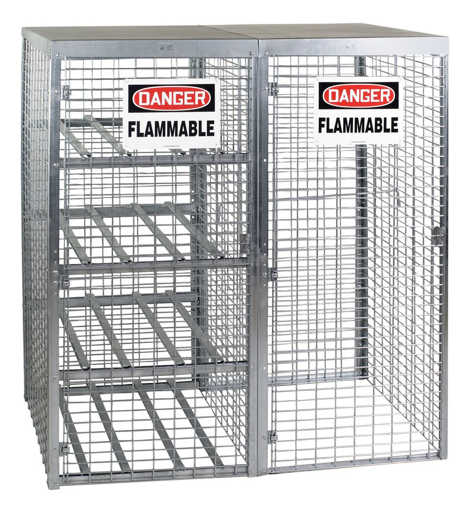 Galvanized Combination Cylinder Storage Cabinet – 8 Horizontal & 9 Vertical Cylinder Capacity – CYL-T-COMBO – Vestil