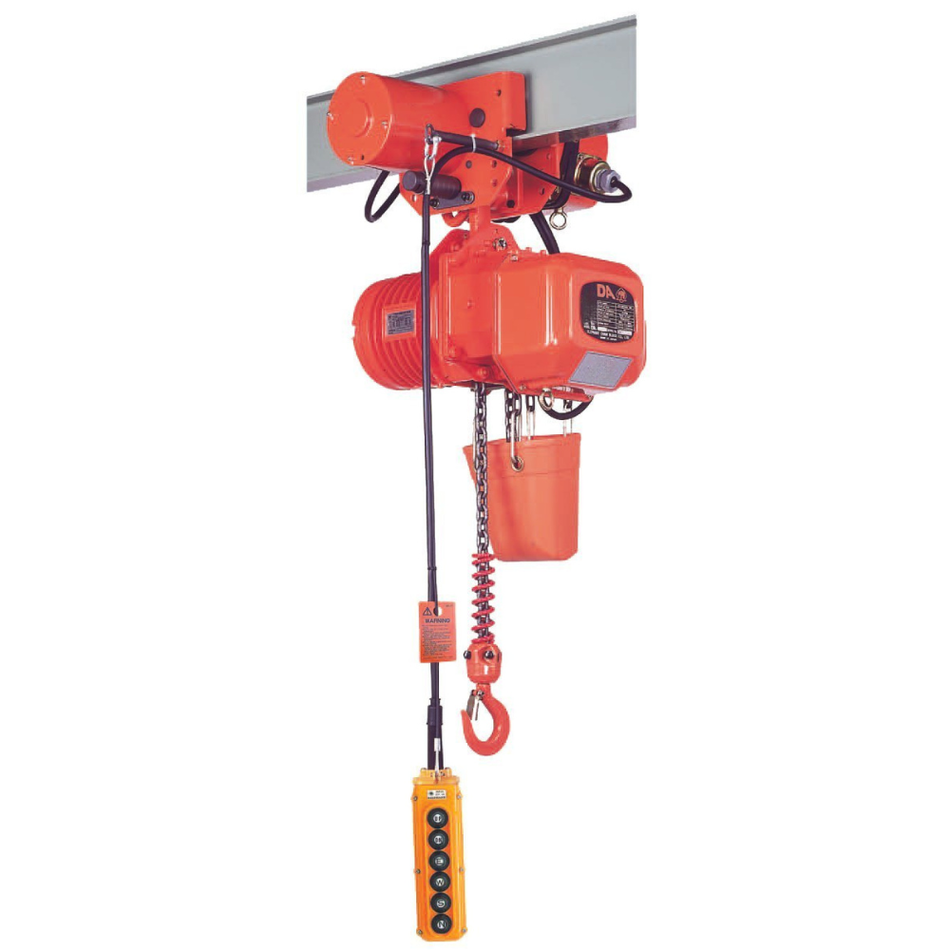 1/4 ton Electric Chain Hoist w/ Motorized Trolley - Elephant DBM - Two Speed - Three Phase