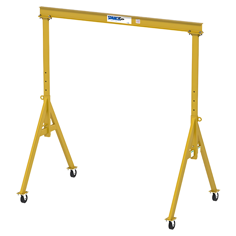 1 ton Steel Gantry Crane, 35'-0" Span, 10'-0" Height Under Beam, Fixed Height