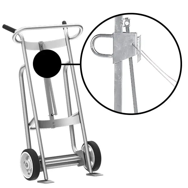 Drum Hand Truck - Cable Hoop Chime Hook - Aluminum - 2-Wheel - Ultra-Heavy Duty - Valley Craft