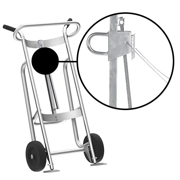 Drum Hand Truck - Cable Hoop Chime Hook - Aluminum - 2-Wheel - Ultra-Heavy Duty - Valley Craft