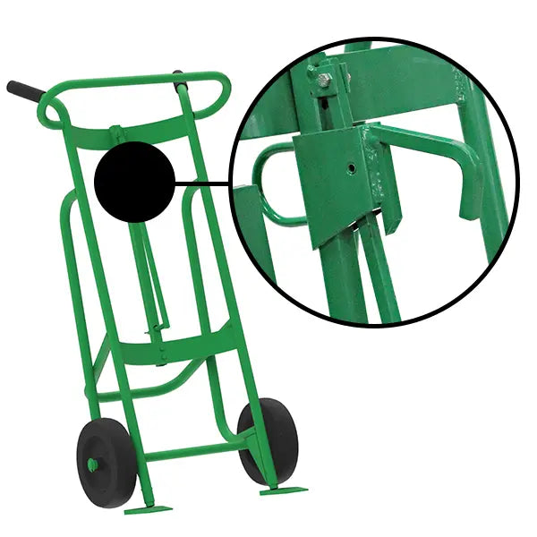 Drum Hand Truck - Locking Cover Chime Hook - Steel - 2-Wheel - Ultra-Heavy Duty - Valley Craft