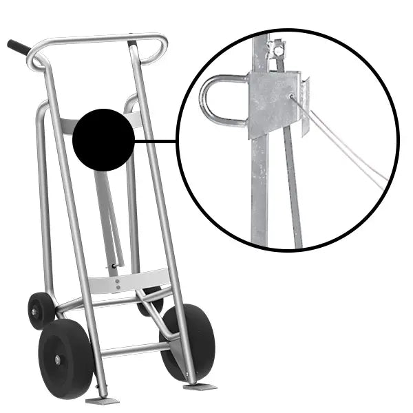 Drum Hand Truck - Cable Hoop Chime Hook - Aluminum - 4-Wheel - Ultra-Heavy Duty - Valley Craft