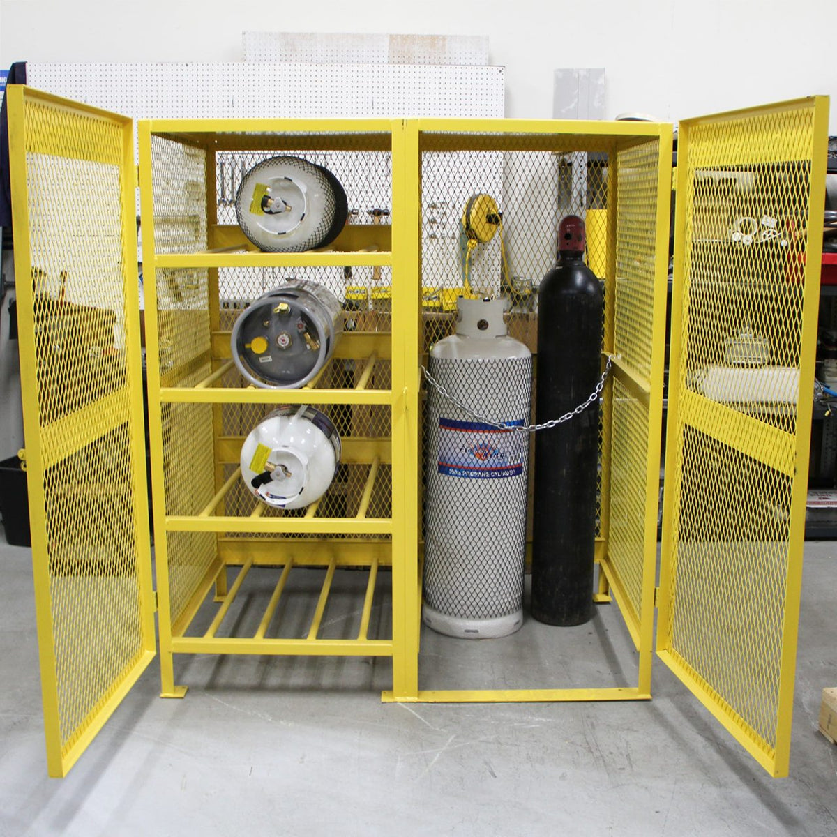 Shell Gas Cabinet Gas Cylinder Storage Cabinet - Combo - Ultra Heavy Duty - Valley Craft ...