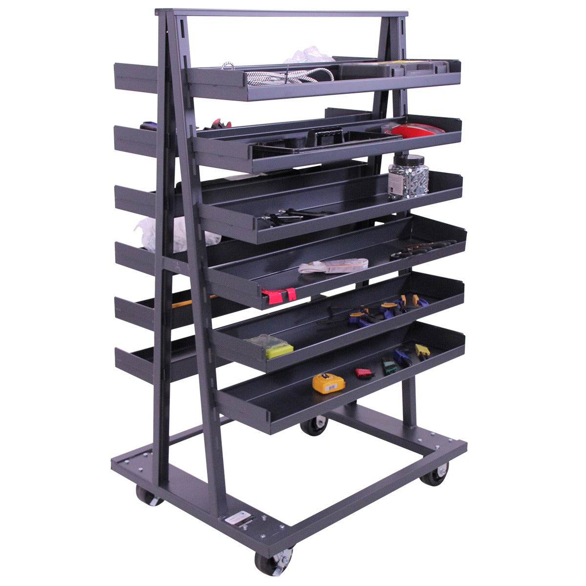 Double-Sided A-Frame Cart - (12) Trays w/ Lip - Ultra Heavy Duty - Val ...