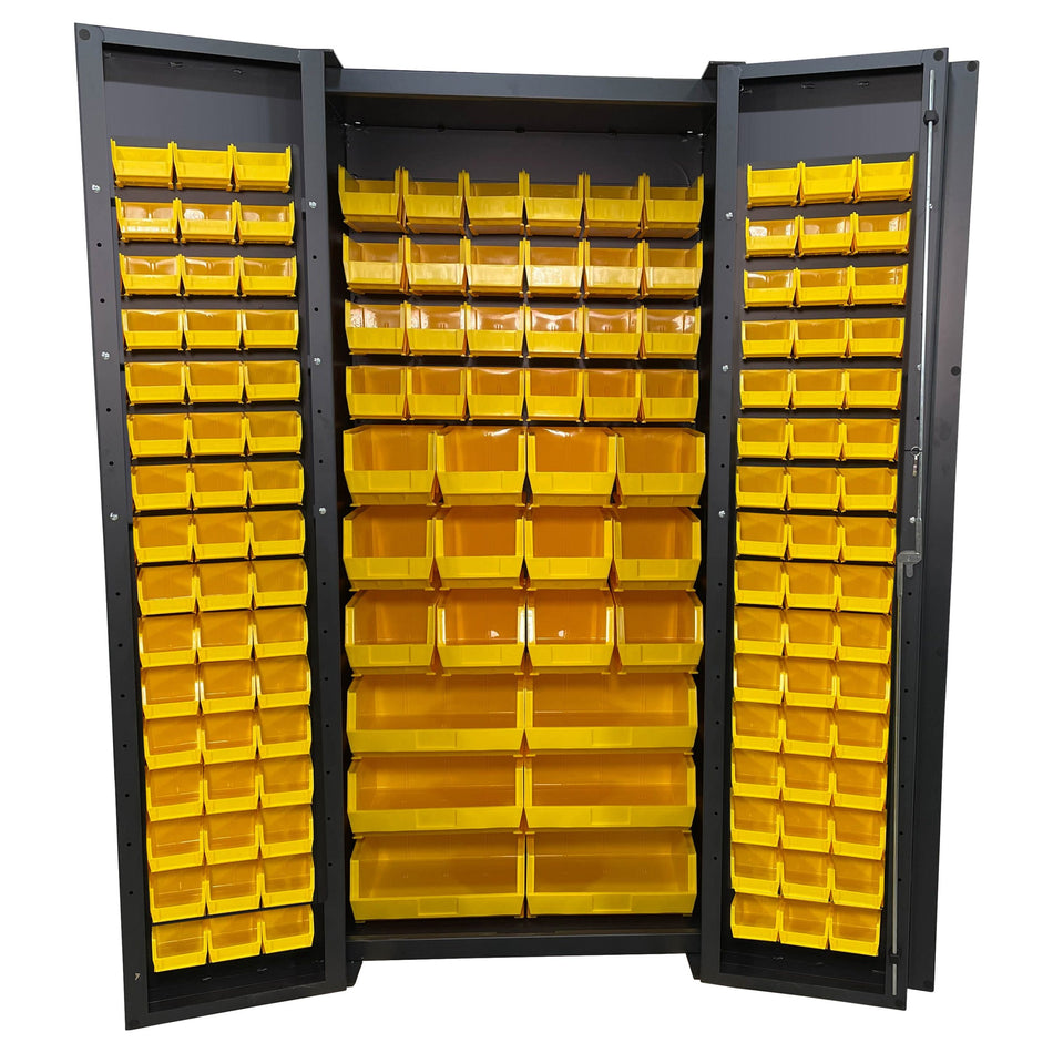 Bin & Shelf Cabinets - Full Bins, Fully Louvered - Deep Door - Valley Craft