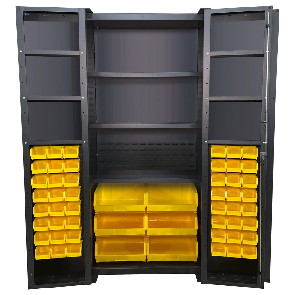 Bin & Shelf Cabinets - Half Bins, Half Louvered - Deep Door - Valley Craft