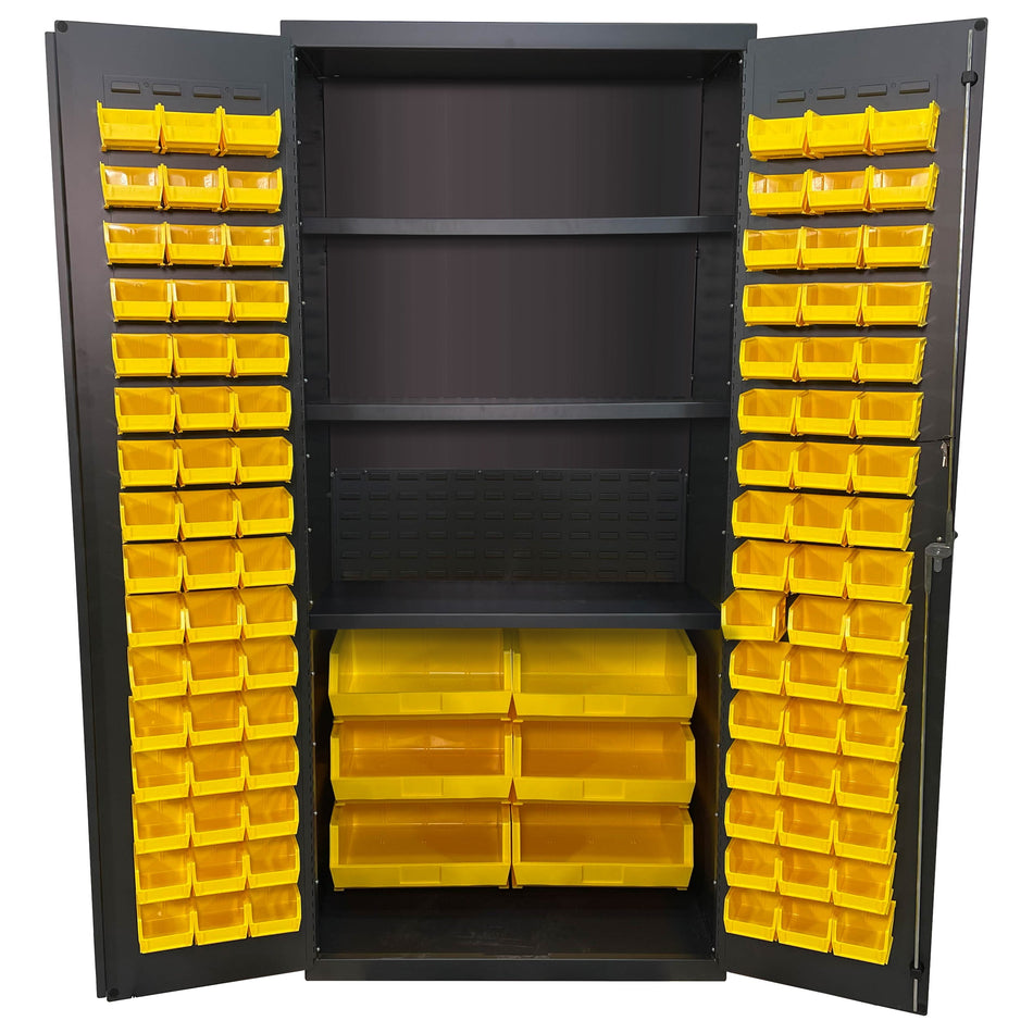 Bin & Shelf Cabinets - Half Bins, Louvered Doors - Valley Craft