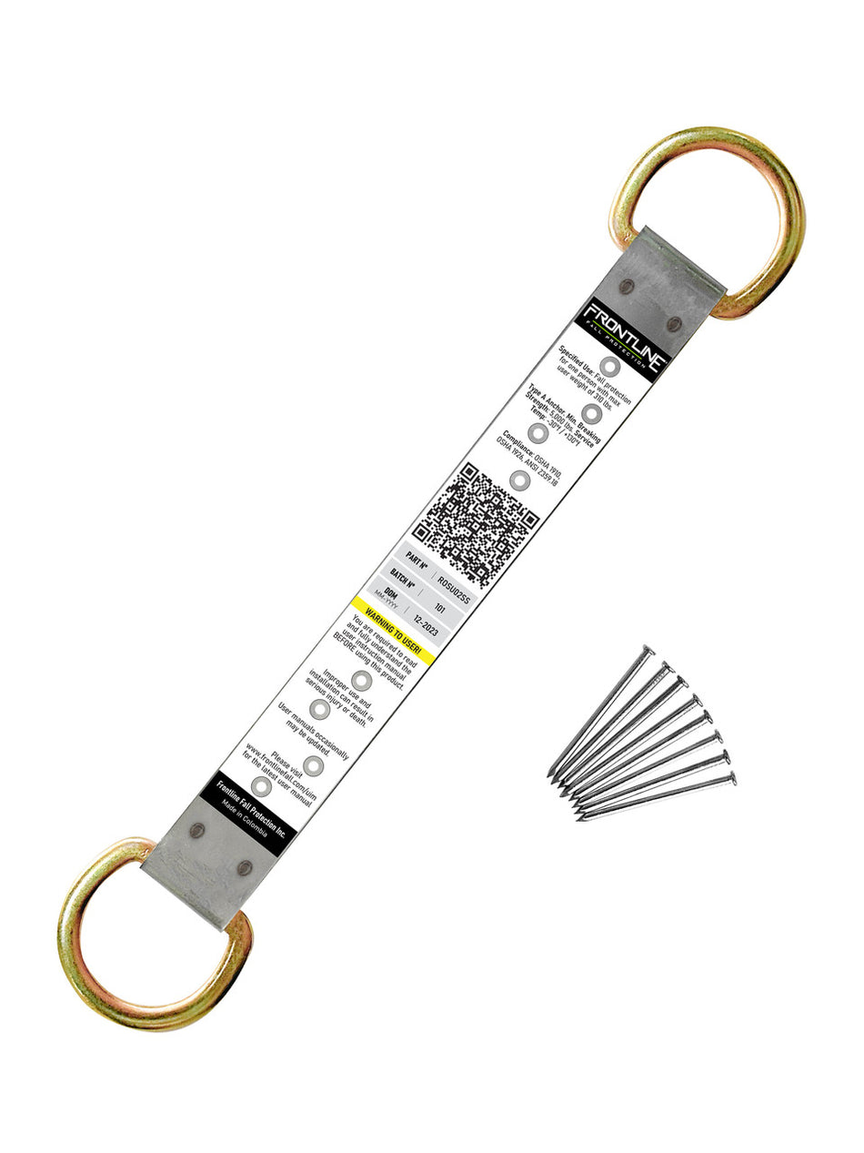 Stainless Steel Permanent Use Roof Anchor - Double D-Ring - ROSU02SS - Frontline