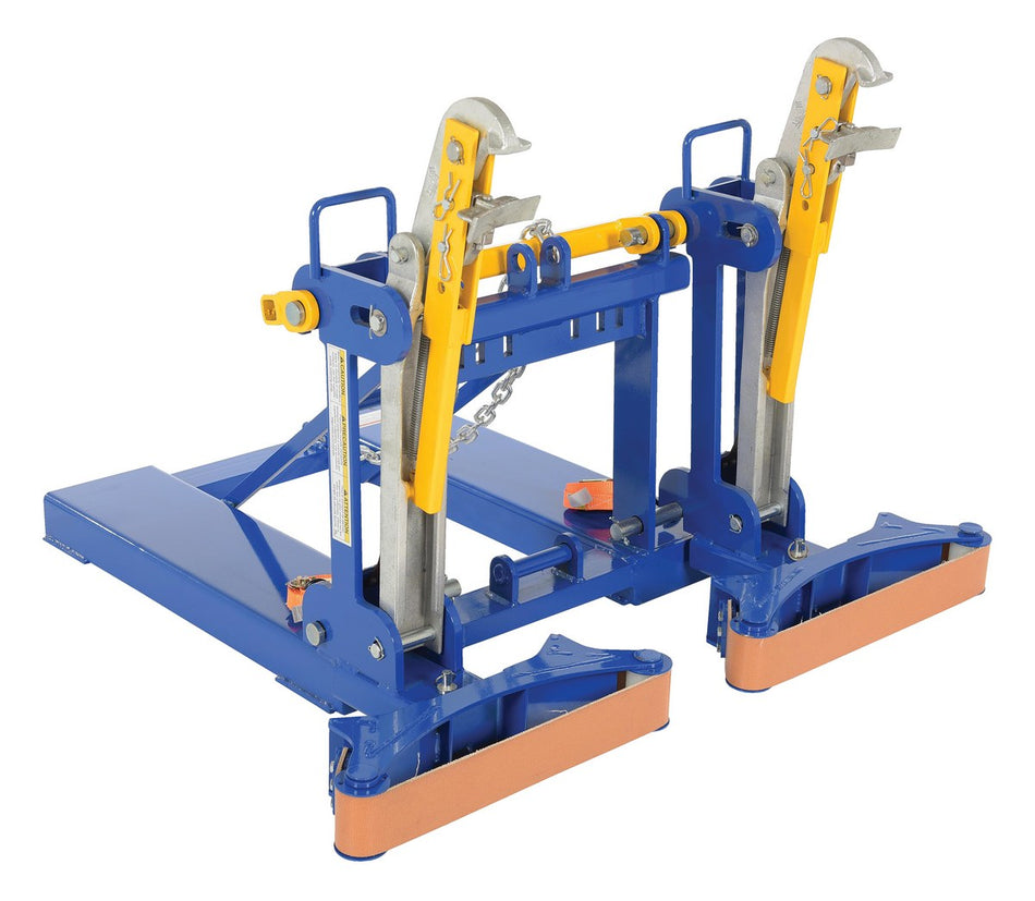Steel Automatic Eagle Beak Drum Lifter – 2 Drums with Belt Saddle – 2000 Lb. Capacity – FMDL-2-LDS-B1 – Vesti