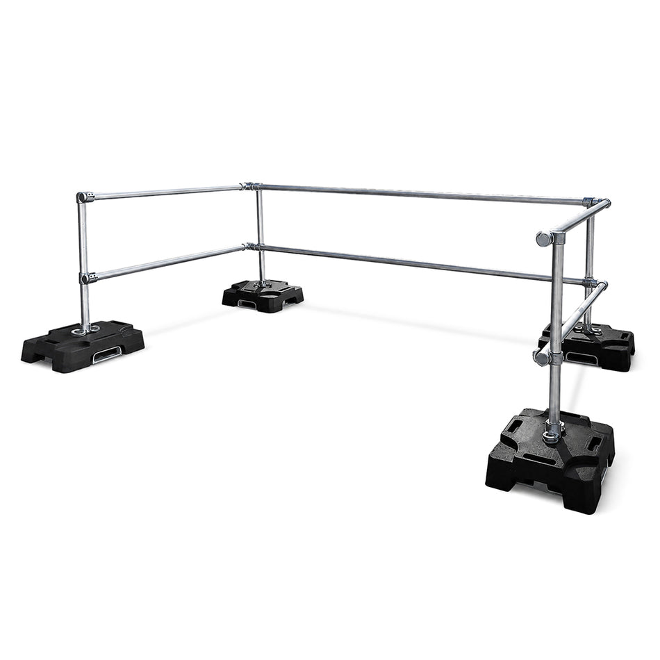VSS Compact Counterweighted Aluminum Roof Safety Guardrail - 8' - Delta Prevention