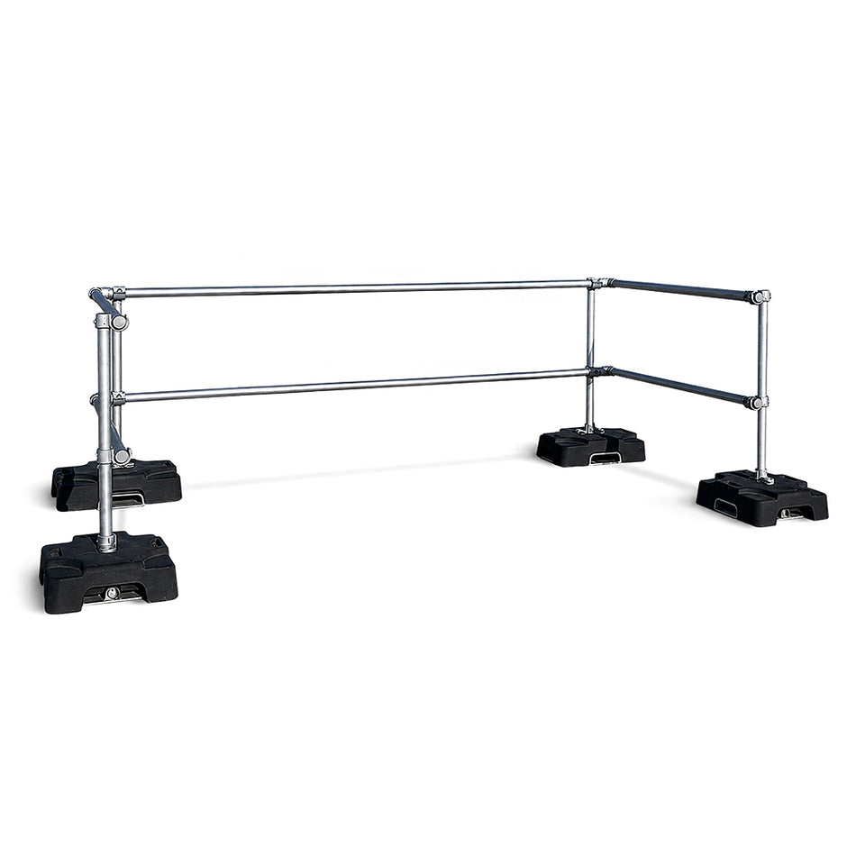 VSS Compact Counterweighted Aluminum Roof Safety Guardrail - 10' - Delta Prevention