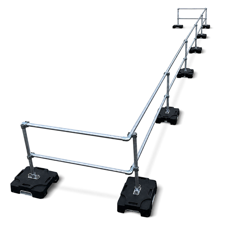 VSS Compact Counterweighted Aluminum Roof Safety Guardrail - 40' - Delta Prevention