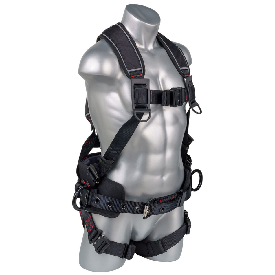 Safety Harness, 5pt, QCB Padded Legs, Dorsal D-Ring, Side D-Rings - Palmer Safety