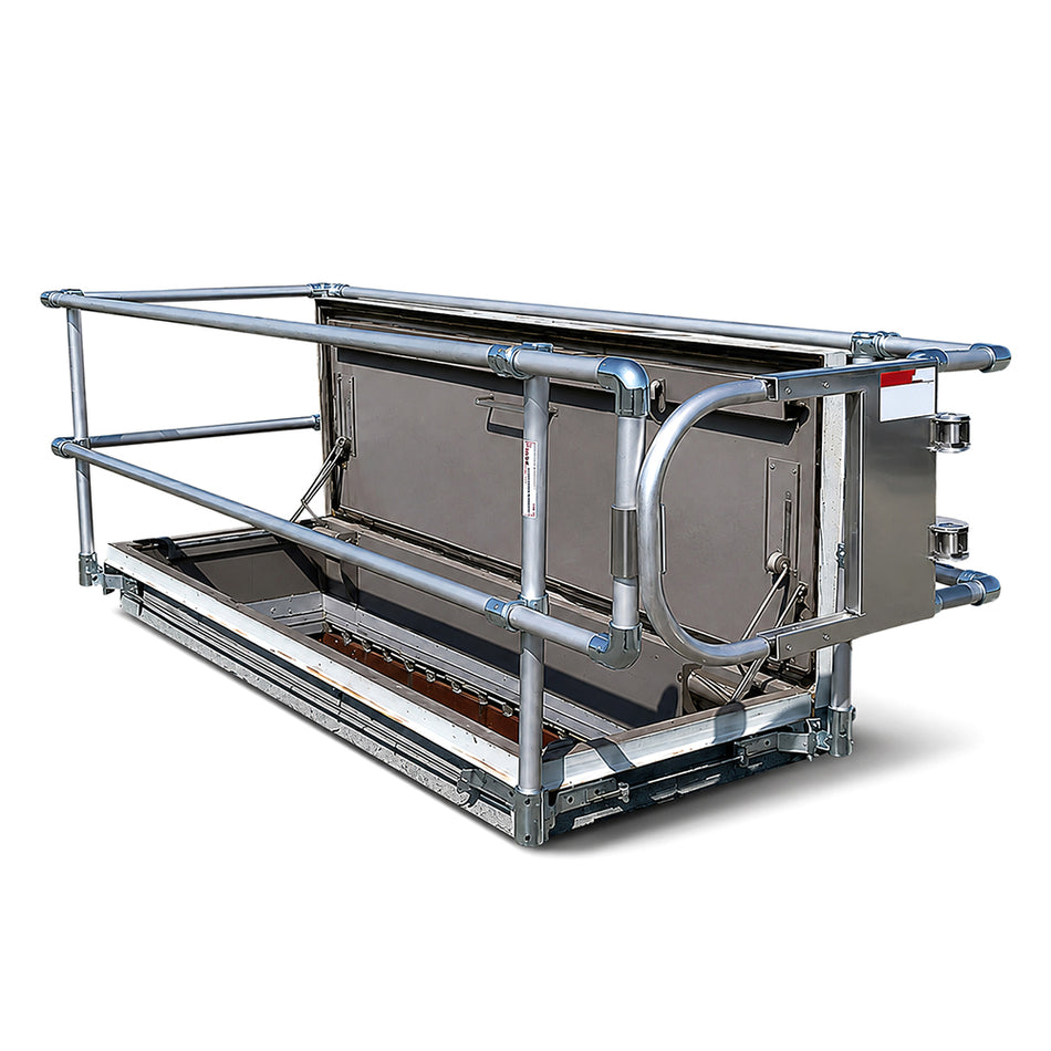 Clamp-On Aluminum Roof Access Hatch Guardrail Kit for Hatches up to 104" x 52" - Delta Prevention