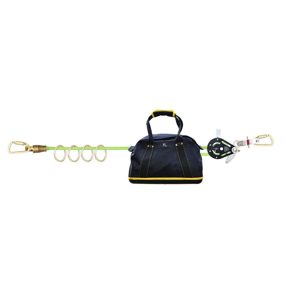 100' Adjustable Horizontal Lifeline System with 6' Anchor Straps – 4-Person – Frontline