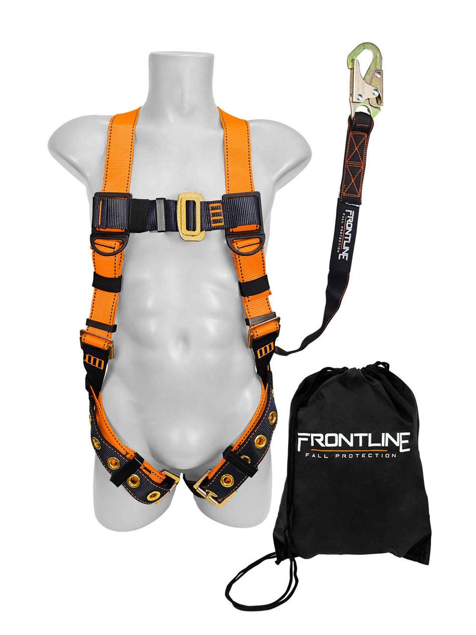 Combat™ Compliance Kit – Harness, 6' Single Leg Lanyard, and Drawstring Bag – K100-61S – Frontline