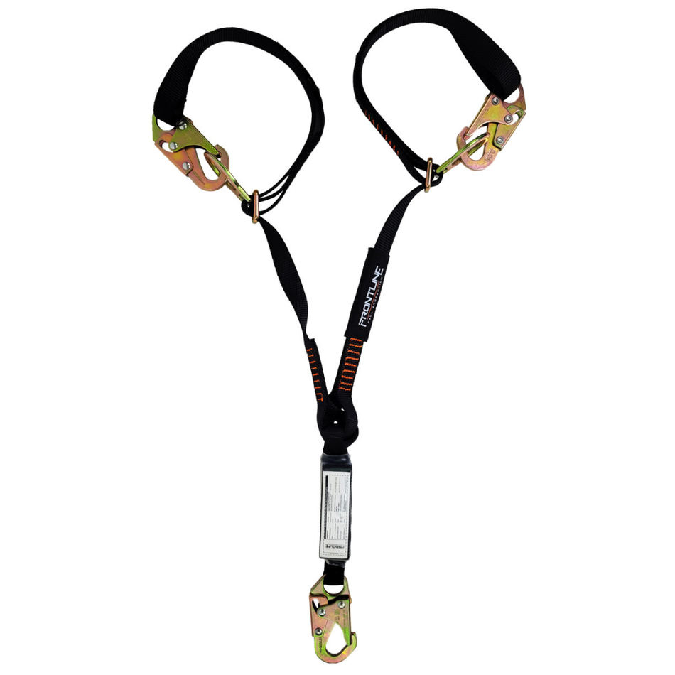 Combat™ 6' Tie-Back Double Leg Shock Absorbing Lanyard with Snaphooks – LPO62SADJ – Frontline