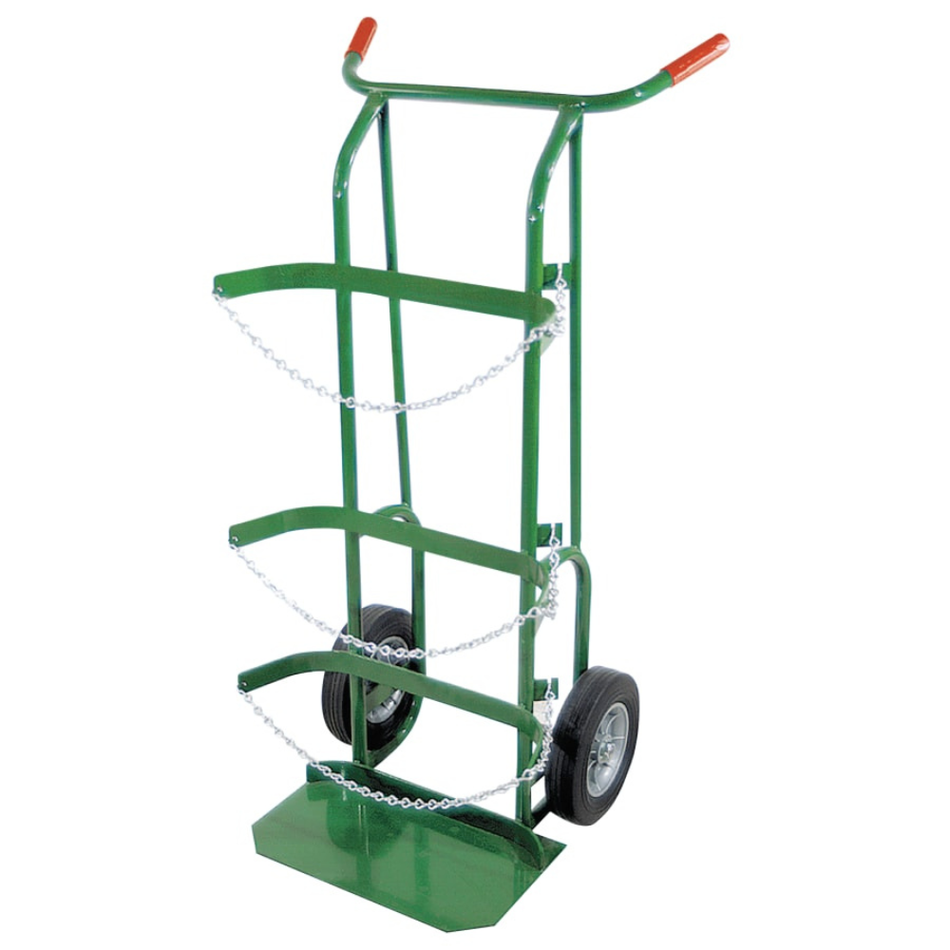 Dual Cylinder Delivery Cart, Holds 2 Cylinders, 10 in Cylinder Capacity, 10 in Solid Rubber Wheels - Anthony
