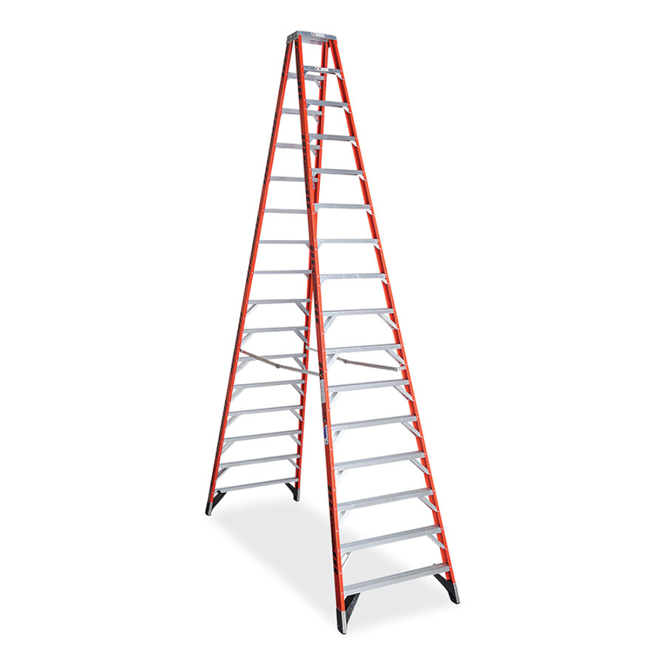 Fiberglass Twin Stepladder, 16 ft, 300 lb Capacity Per Side, Type IA - Werner