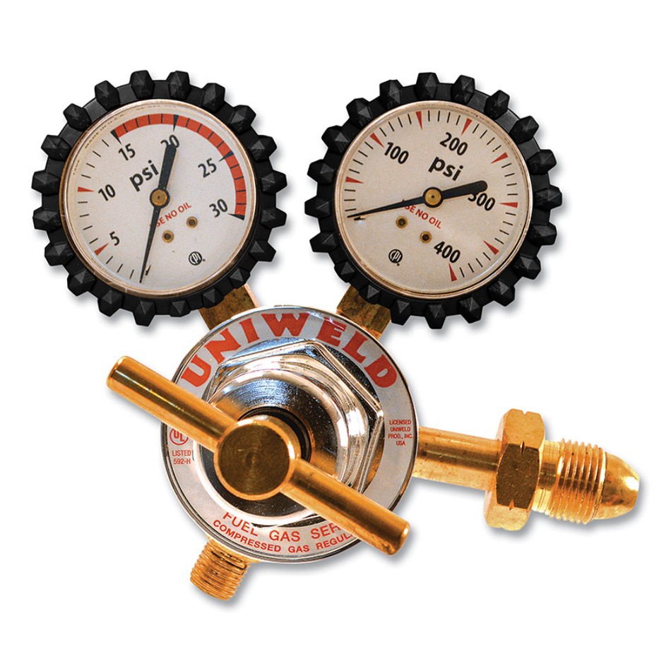 RUH82 Series Single Stage Acetylene Regulator, 2 to 15 PSIG Delivery Pressure, CGA 510 Connection - Uniweld