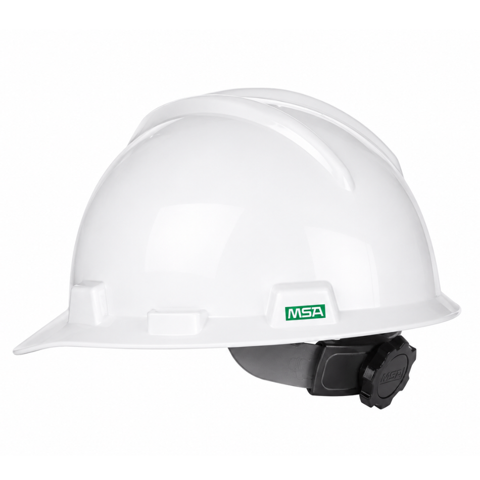 V-Gard Safety Cap, White, Swing-Ratchet Suspension, Standard – MSA