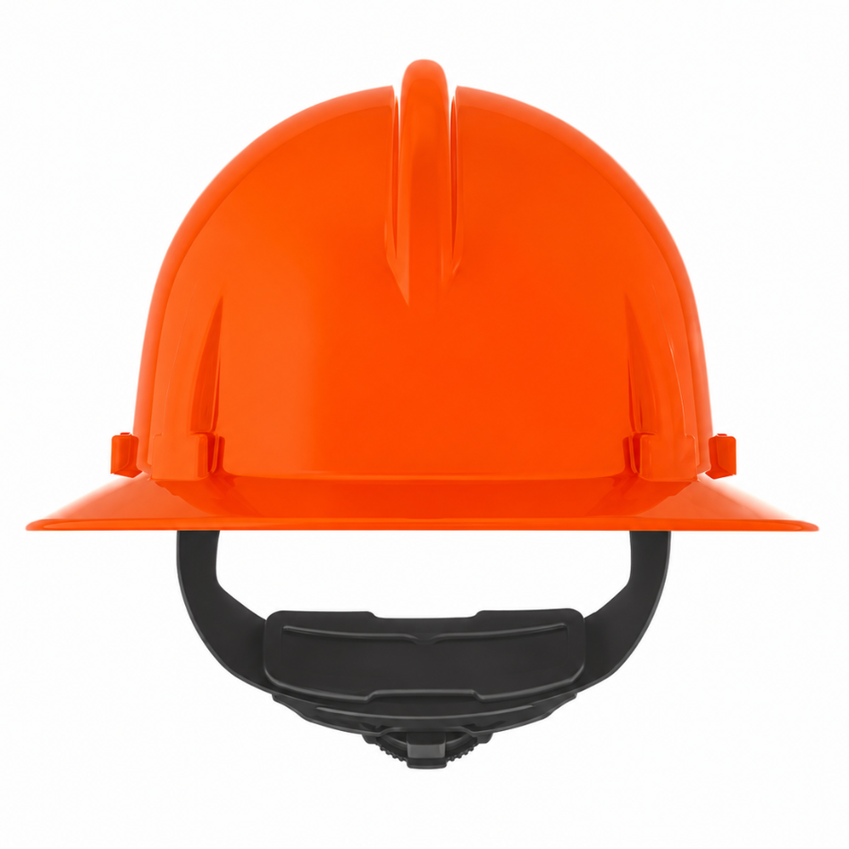 Topgard Full Brim Hard Hat with Ratchet Suspension, Orange - MSA