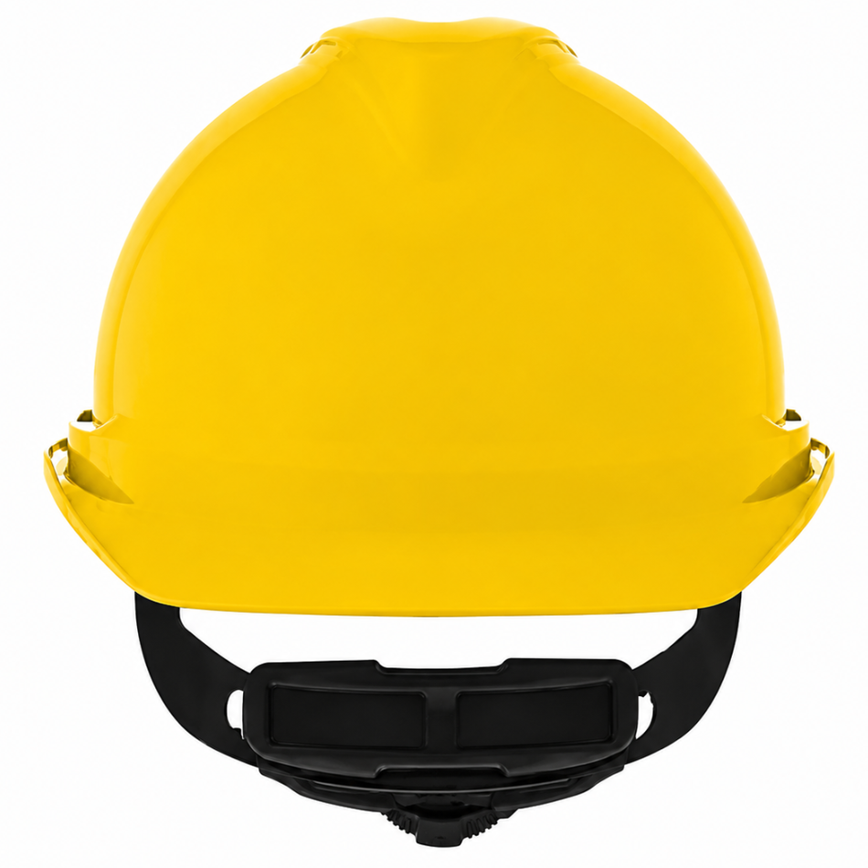 V-Gard 500 Non-Vented Hard Hat Cap with 4-Point Ratchet Suspension, Yellow - MSA