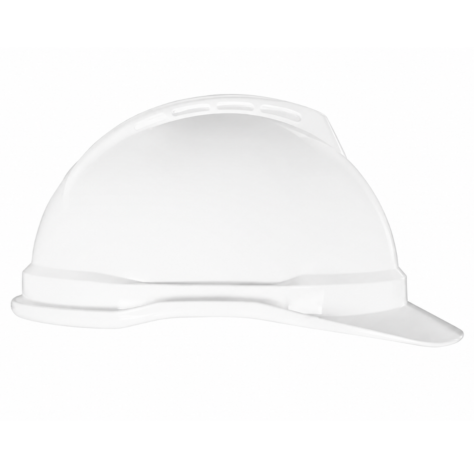 V-Gard 500 Non-Vented Hard Hat Cap with 6-Point Fas-Trac III Suspension, White - MSA