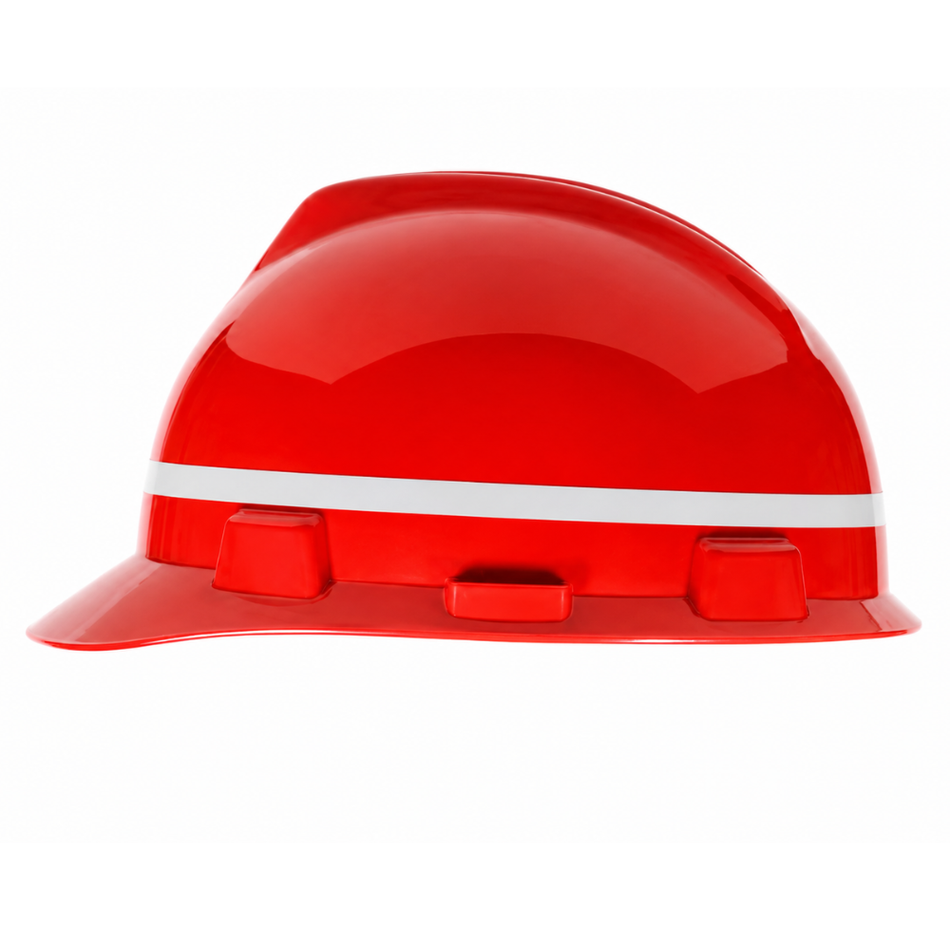 Retro-Reflective Helmet Striping, Silver/White, 1/2 x 26 in for V-Gard Caps & Full Brim Hats - MSA