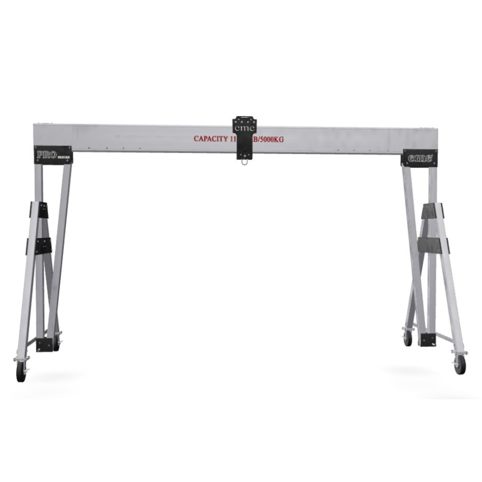 Aluminum Gantry Crane - 15'-0" Beam Length - Adjustable Height - 11,000 lbs Capacity - Easily Moved Equipment