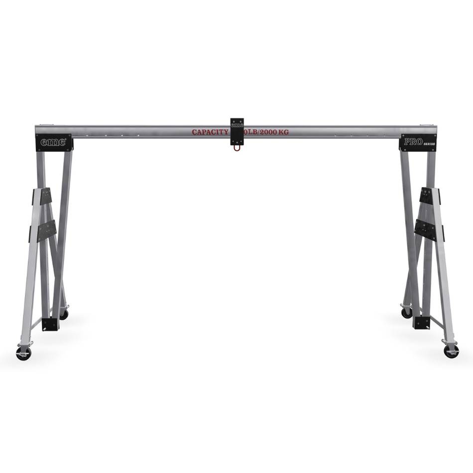 Aluminum Gantry Crane - 15'-0" Beam Length - Adjustable Height - 4,400 lbs Capacity - Easily Moved Equipment