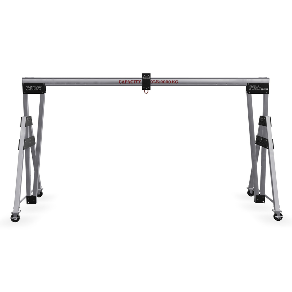 Aluminum Gantry Crane - 15'-0" Beam Length - Adjustable Height - 2,200 lbs Capacity - Easily Moved Equipment