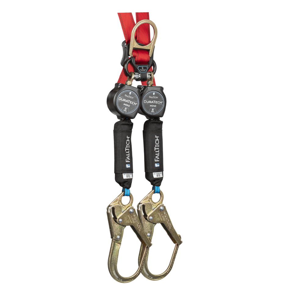 6' DuraTech Mini Class 1 Personal SRL-P with Narrow Nose Steel Rebar Hooks – 72706TB3FB – FallTech