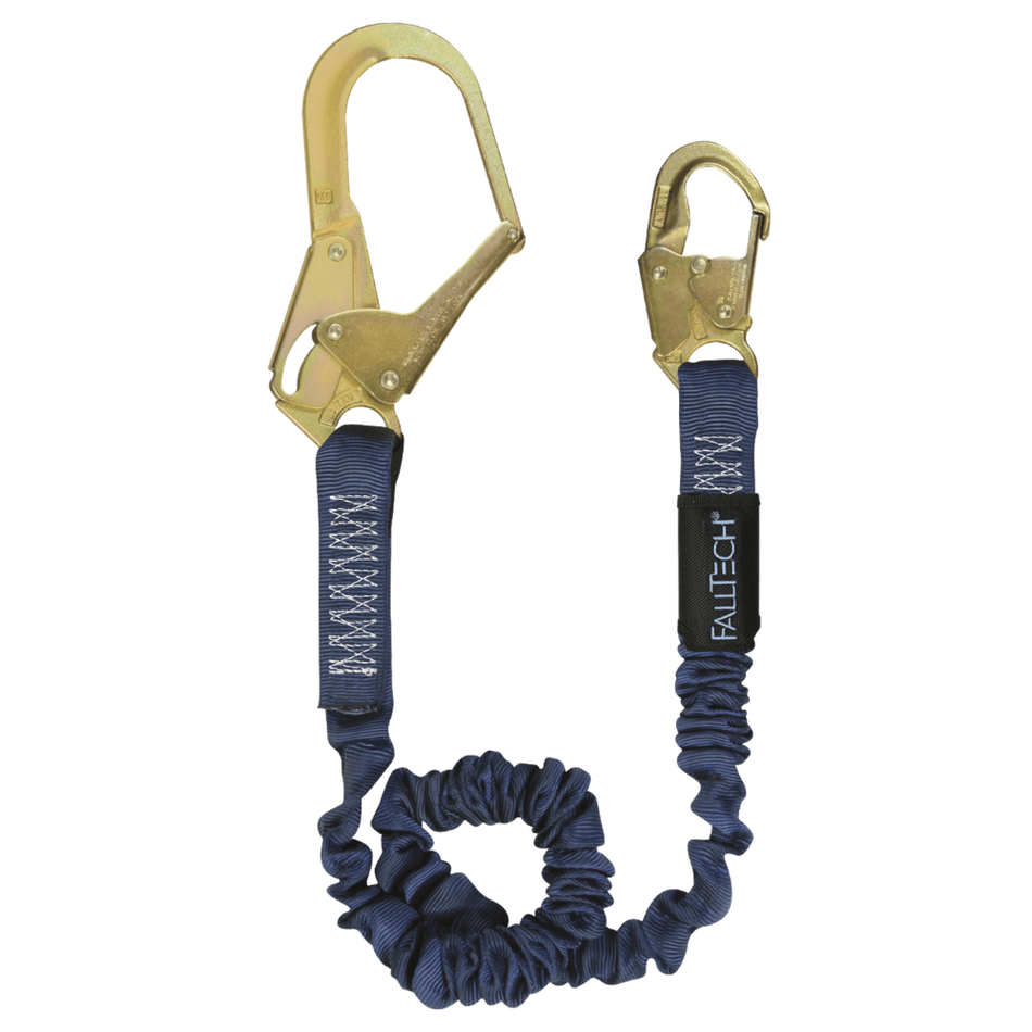 4.5'–6' ElasTech® Energy Absorbing Lanyard, Single-Leg with Steel Connectors – 82403 – FallTech