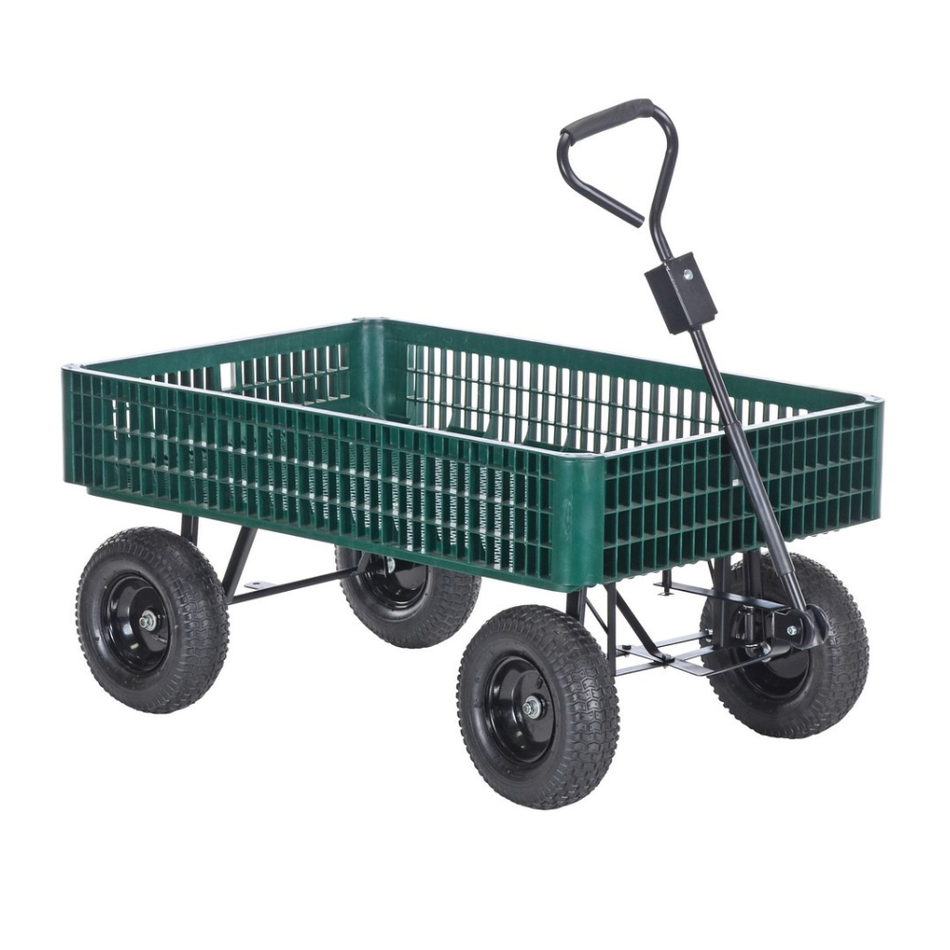 1000 Lb. Steel Landscape Cart with Plastic Crate – LSC-3052-PCW – Vestil
