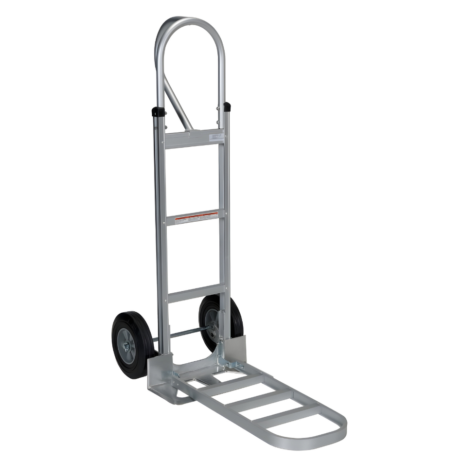 500 Lb. Aluminum P Handle Hand Truck with Hard Rubber Wheels – ALUM-P-HR – Vestil