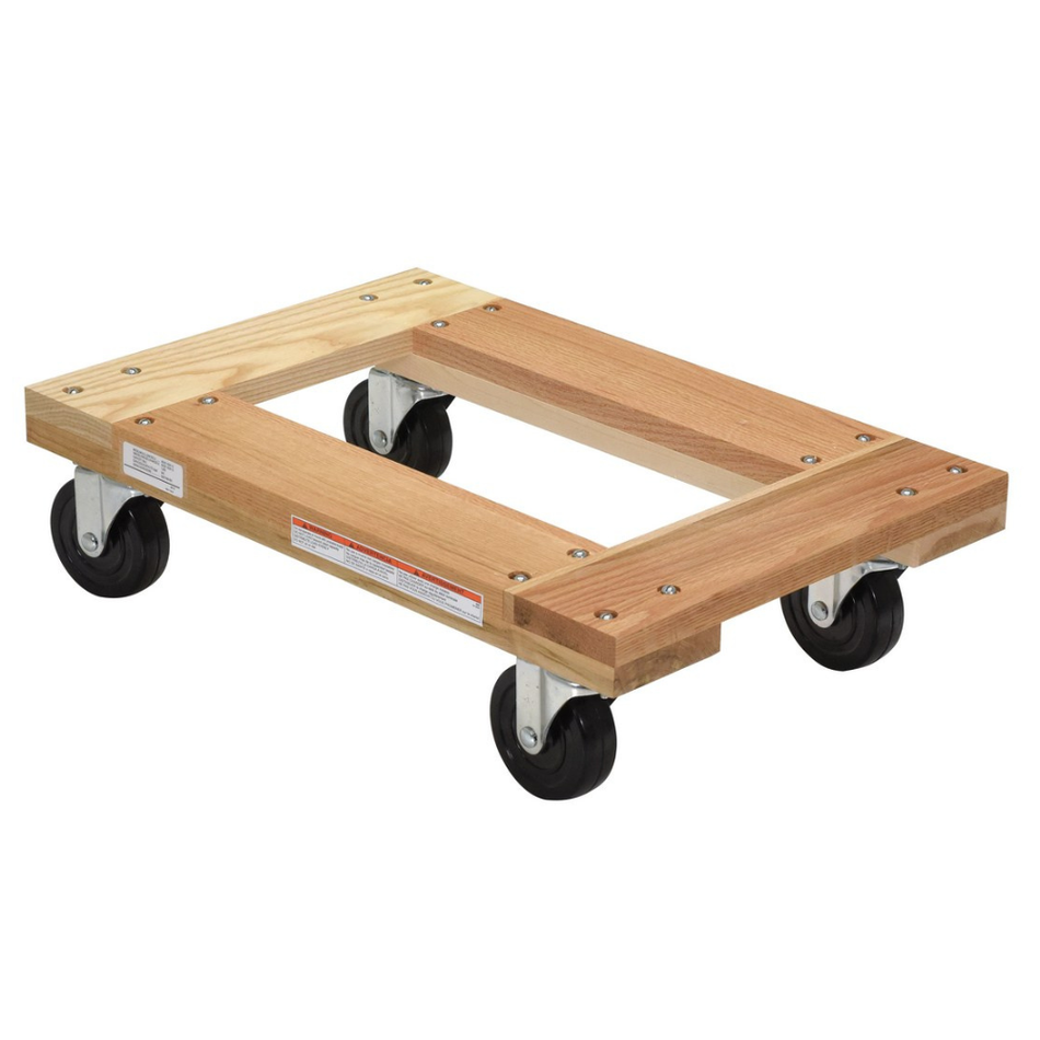 1200 Lb. Hardwood Open Deck Dolly with Non-Marking Casters – HDOF-1624-12-NM – Vestil