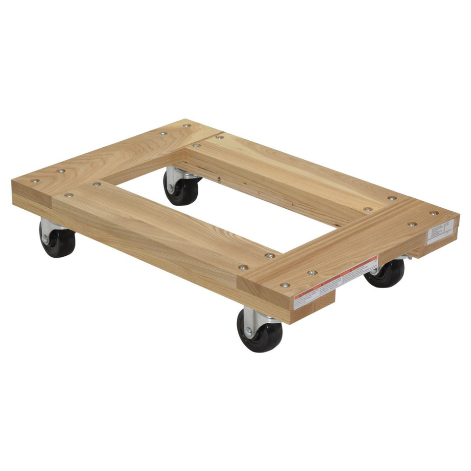 900 Lb. Hardwood Open Deck Dolly with Non-Marking Casters – HDOF-1624-9-NM – Vestil