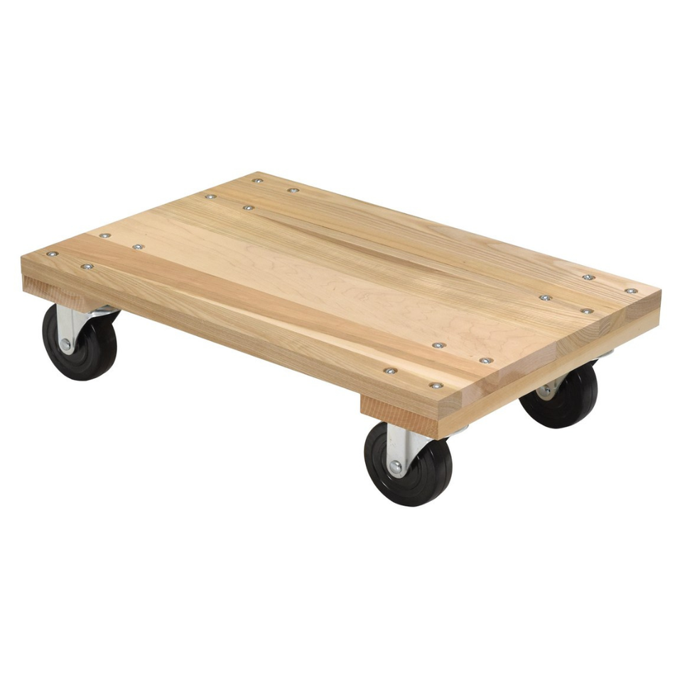 1200 Lb. Hardwood Solid Deck Dolly with Non-Marking Casters – HDOS-1624-12-NM – Vestil