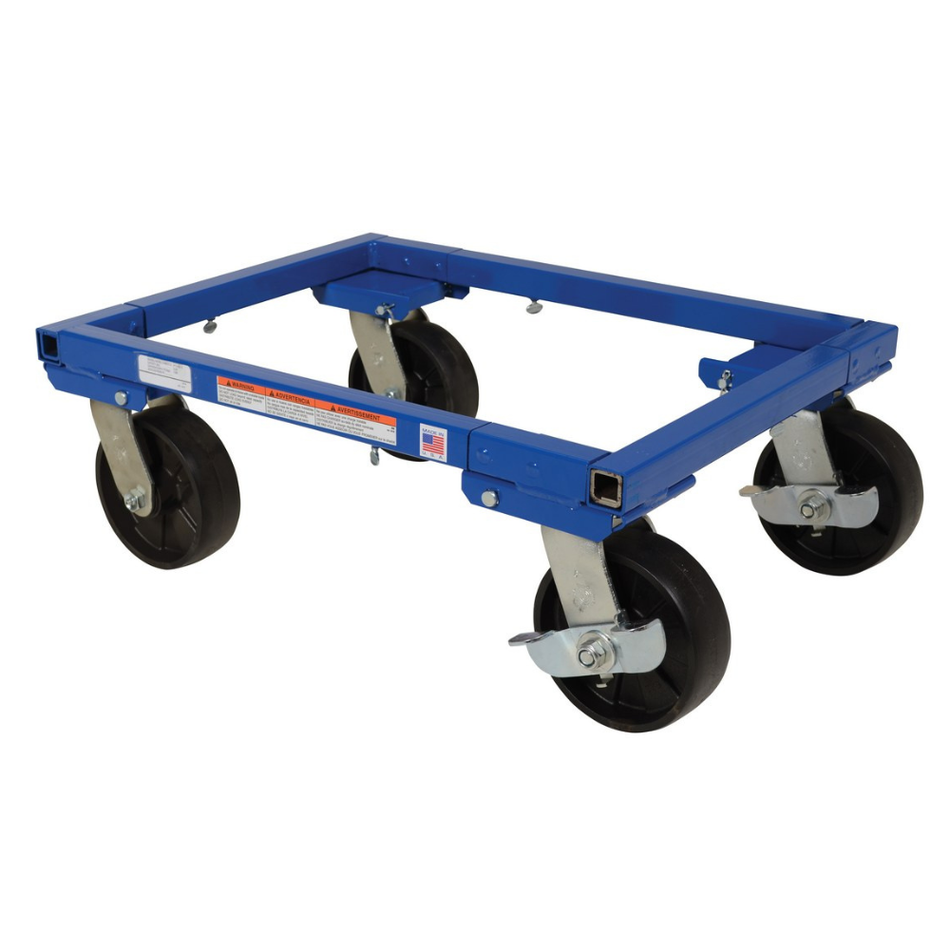 3000 Lb. Steel Adjustable Tote Dolly with 6" Casters – ATD-1622-6 – Vestil