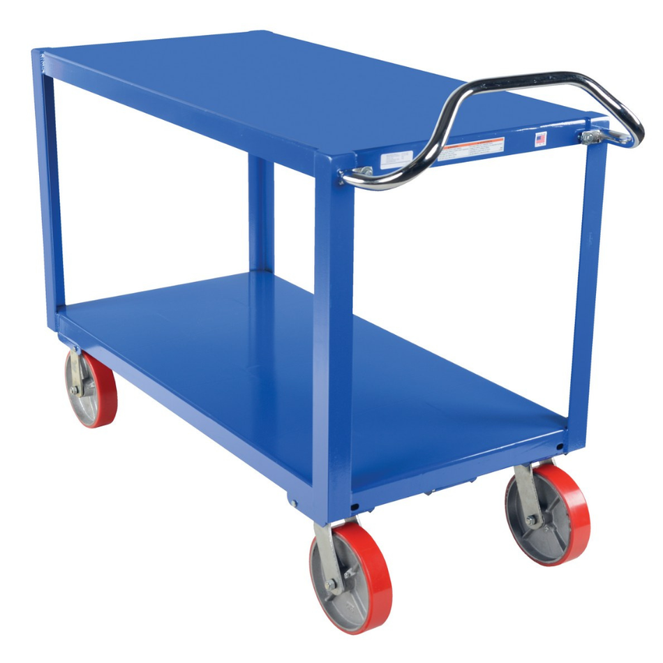 4000 Lb. Steel Ergo Handle Cart with Poly Casters – DH-PU2.4-3060 – Vestil