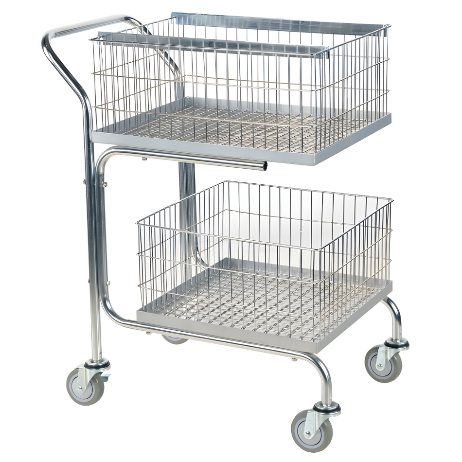 200 Lb. Steel Mail Cart with Double Baskets – MAIL-55 – Vestil