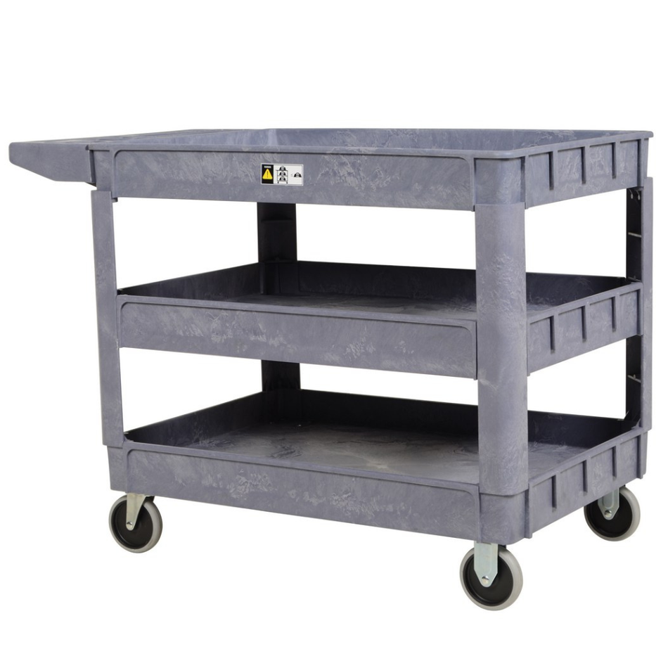 550 Lb. Plastic Utility Service Cart with 3 Shelves – PLSC-3-2436 – Vestil